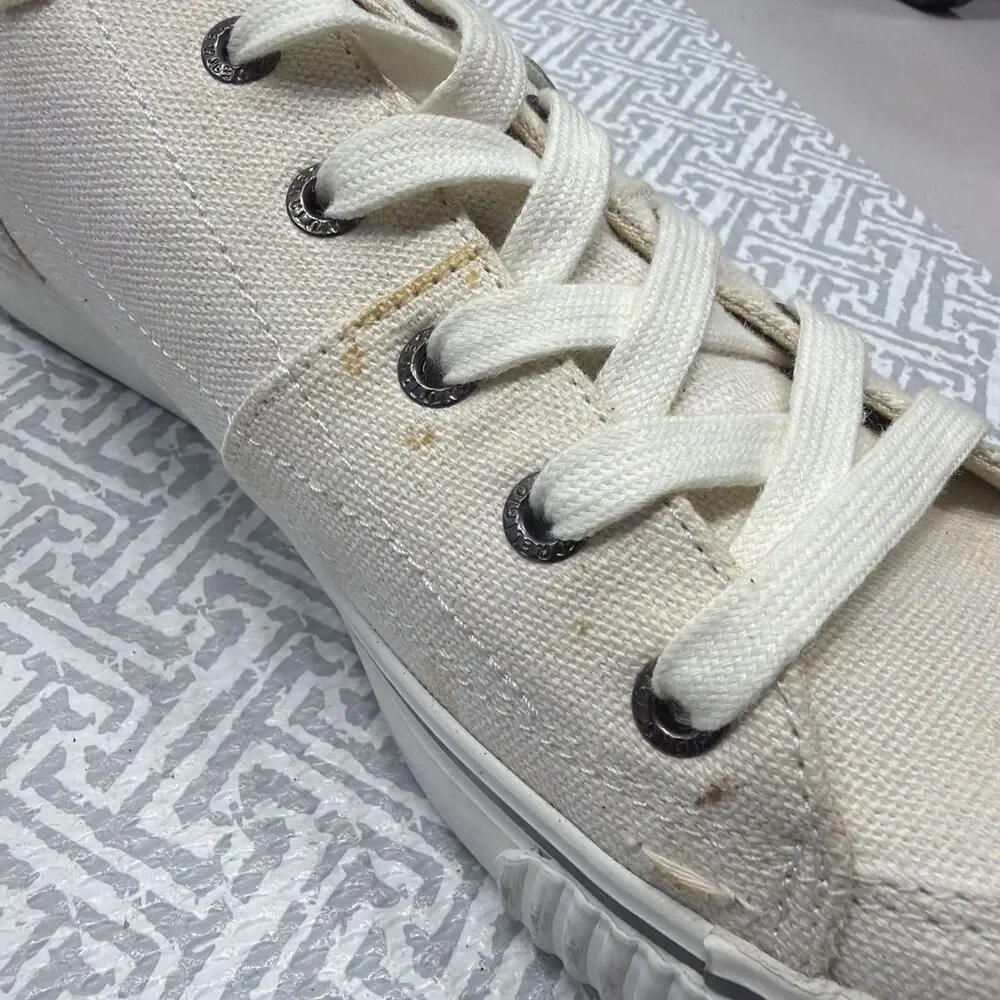 True Religion Vintage Canvas Low Top Sneakers White Men’s Size 11 TR118113 READ!